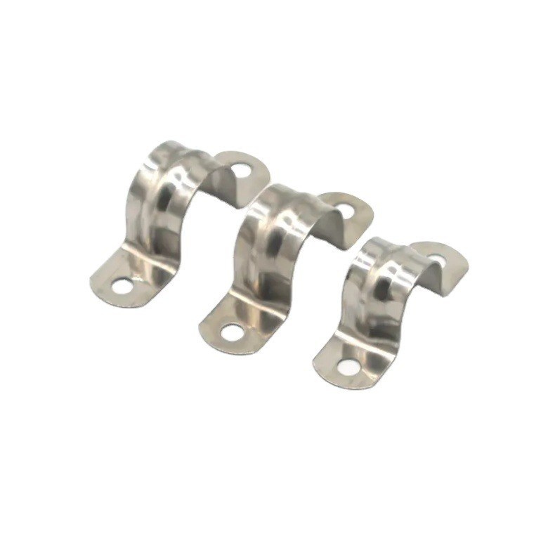 U-Typ galvanisierter Edelstahl-Metallschlauchklemmen Sattelrohrklemmen Routing-Klemmen für langlebige Rohrverbindungen Schwerlastklemmen