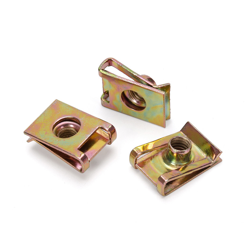 M4-M10 Sechskopfkopf Plain Metal U-förmige Schnellklemmnutten Befestigungsmittel für Eisen, Kohlenstoff, Stahl, Zink, Klemmnut, Reednut, Schwarz