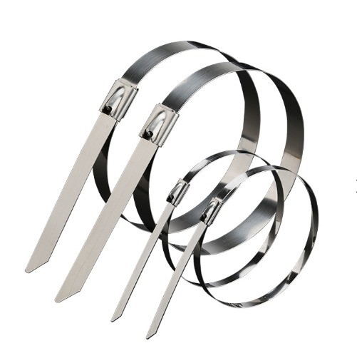 Instock PVC beschichtet SS304/316/201 Heavy Duty Clamp Selbst Edelstahlkabelbinde mit Plastik gesprüht Ballmetall 100PCS