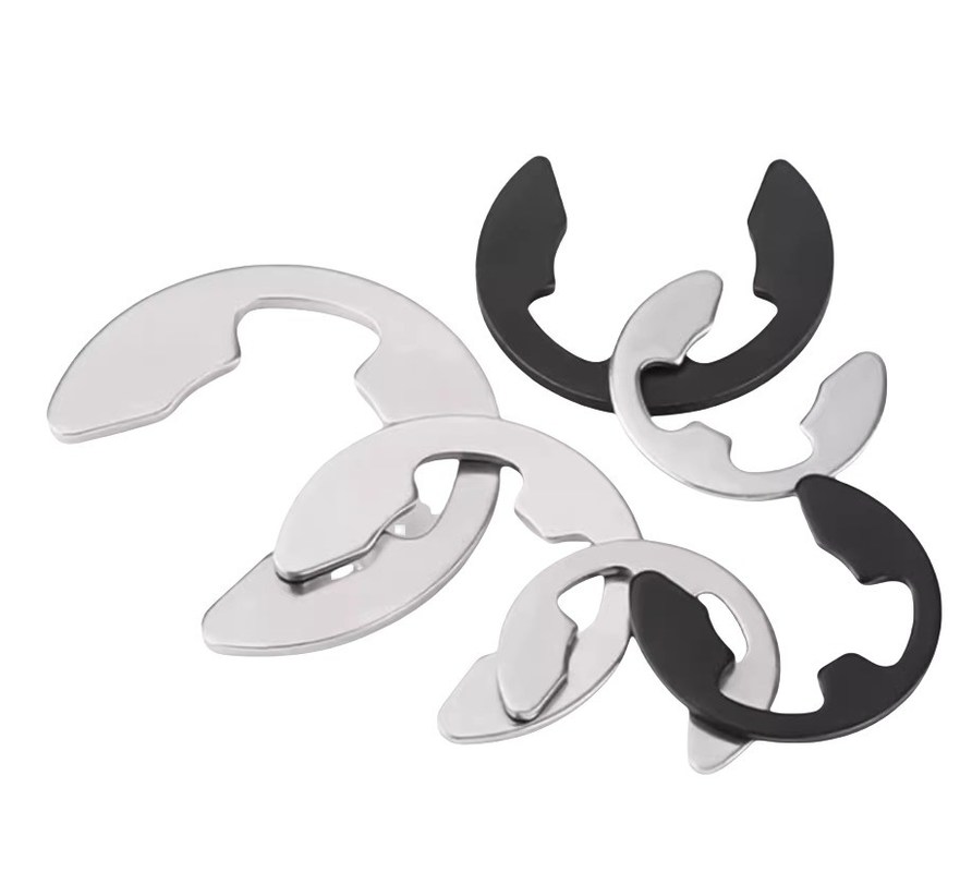 Edelstahl E-förmiger Snapring mit offenem Halterring E-Typ Kreisbogen Innenzahn Stil GB896 DIN6799