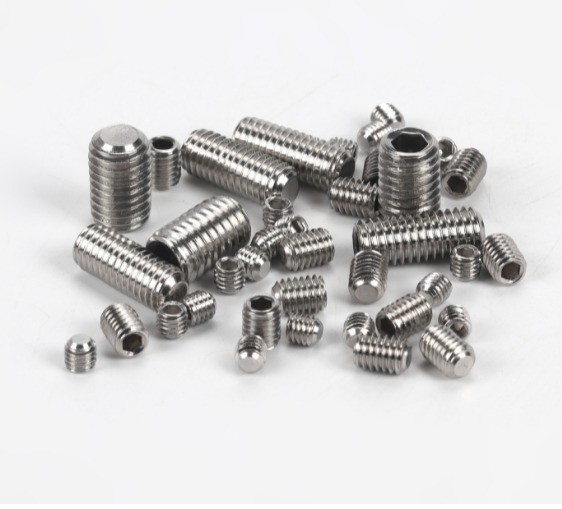 Messingdreh-Grab-Schrauben Flat Point Hexagon Socket Set Schrauben M3 M4 M5 M6 M8 M10 M12 DIN-Standard für mechanische Drähte
