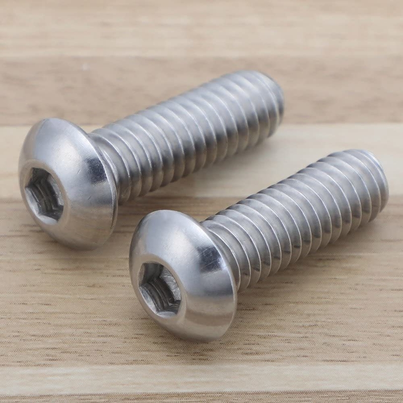 1/4-20 x 1/2 Zoll Knopfkopf Steckdose Kappe Bolzen 18-8 Edelstahl 304 Plain Finish Full Thread Allen Hex Drive Pan Kopf
