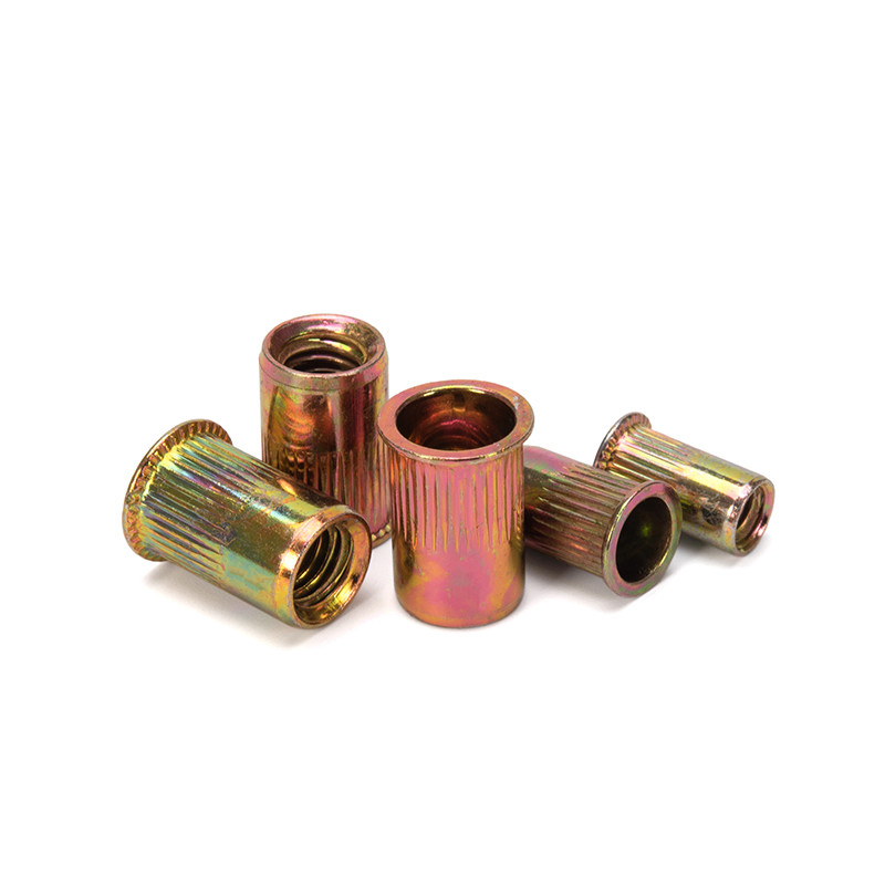 Zinkplattierte Flachkopf, Hohl, Knurlen, Rivet-Nüsse für M3-M12-Stahlverbindungen in 304 rostfreiem Stahl