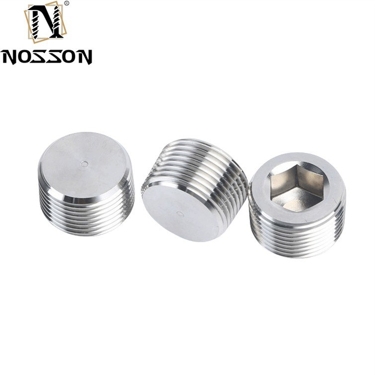 Zinkbeschichteter Rohrstecker für Rohrsysteme DIN906 Hexagon Socket Design aus Edelstahl und Titan