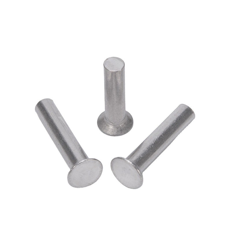 Helle Oberfläche Aluminium M2 M2.5 M3 M4 M5 M6 Schankstange Durchmesser GB869 Flach Countersunk Head Punch Selbststecker Fester Rivet