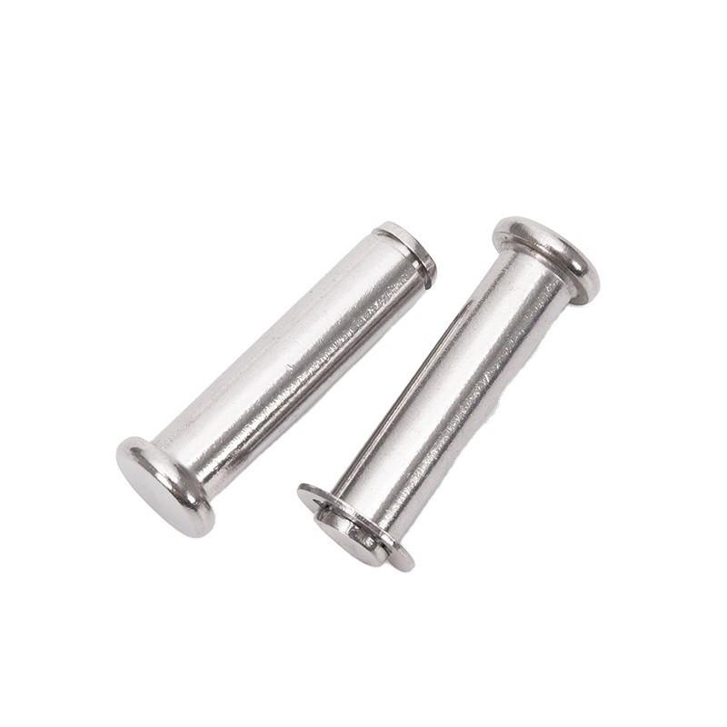 DIN1444 Standard-Clevis-Pins ohne Faden rund Flachkopf Sicherheitsschloss-Pin mit R-Clip-Loch in kundenspezifischem Edelstahl