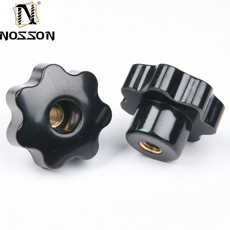 Custom M5 M6 M8 M10 M12 Pflaumen-Bakelit-Handspannfaden Star Nuts Griff mit metrischem Messsystem und BS Standard