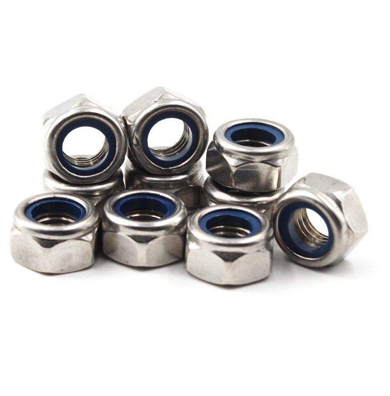 304 Edelstahl Metrische Hex Lock Nut M5 Nylon-Einsatz für DIN Standard und Imperial Inch Measurement System