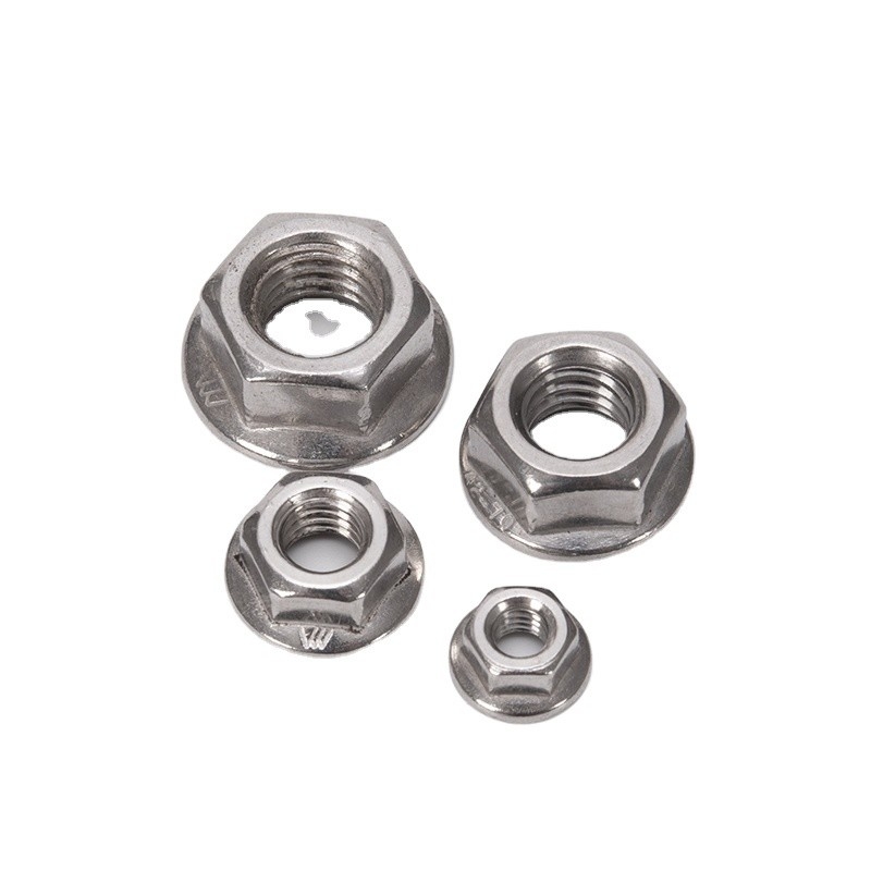 ZINK-GELATET 304 Edelstahl Hexagon Flanschmutter M3 M4 M5 M6 M8 M10 M12 M16 M20 Pinking Slip Verriegelung Verriegelung Muttern in und DIN Standard