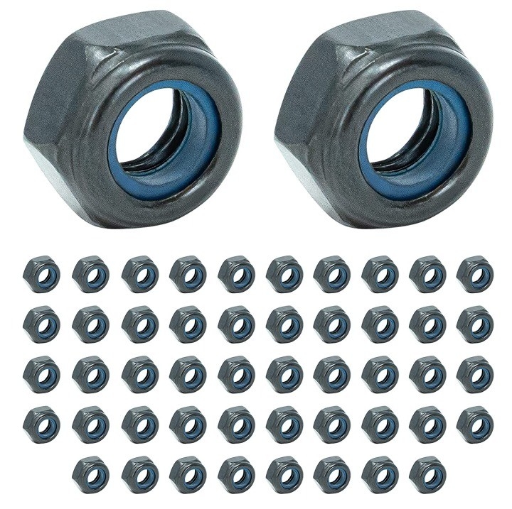 JIS-Standard-Self-Threading M6 Hex-Nüsse mit Anti-Vibration-Nylon-Sperre-Einsätze aus Edelstahl 201/304/316 schwarze Oxid-Finixierung